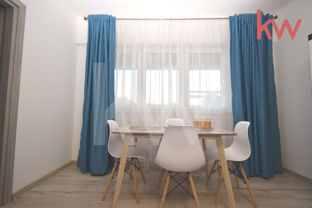 Apartament decomandat, bloc nou, complet mobilat, loc de parcare disponibil